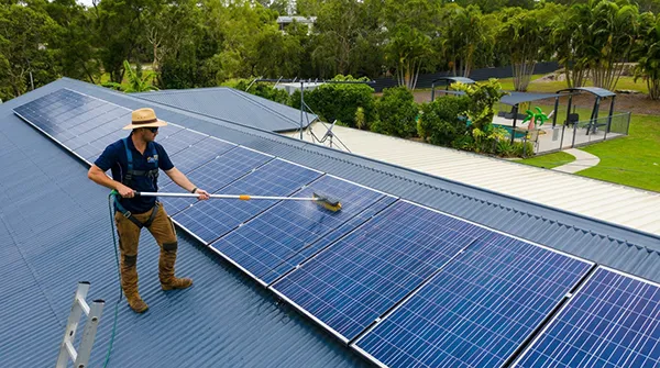 Professional solar panel cleaning